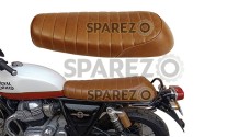 Royal Enfield GT Continental and Interceptor 650 Touring Brown Tan Genuine Leather Dual Seat